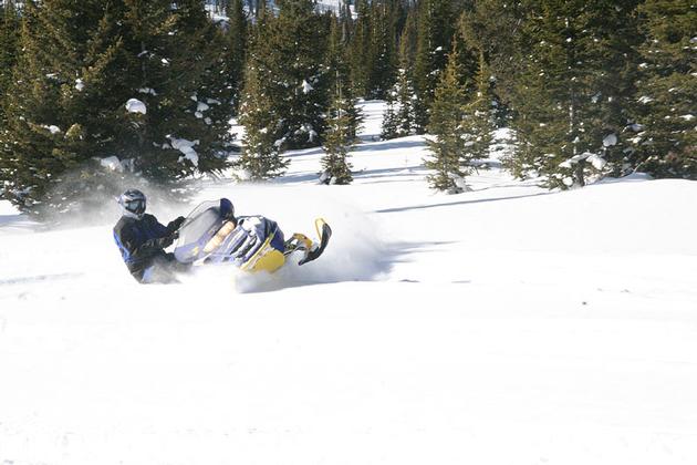 Snowmobiling in Dry Fork Canyon
