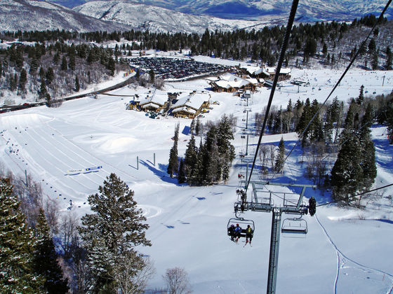 Looking Down on Snowbasin From John Paul Express